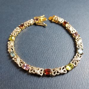 Vintage | Han Thai Sterling Silver Rhinestone Bracelet